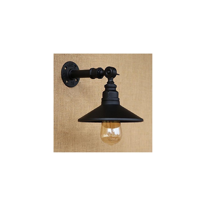 Industrial Style Nordic Water Pipe Seinävalaisin Seinävalaisin Musta