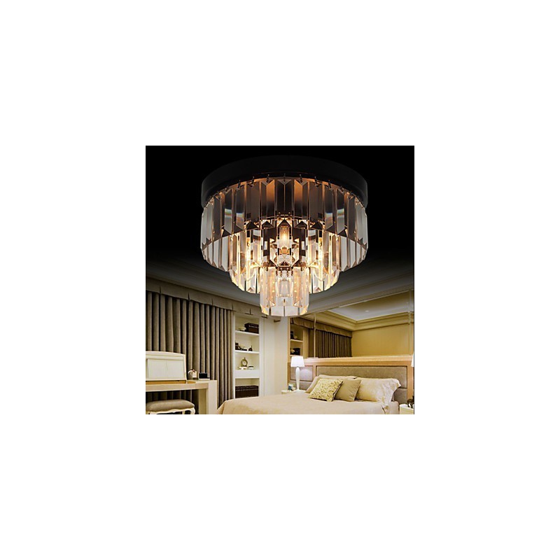 Moderni nykyaikainen Crystal Metal Flush Mount