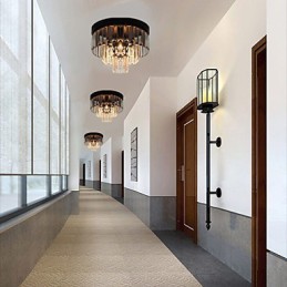 Moderni nykyaikainen Crystal Metal Flush Mount