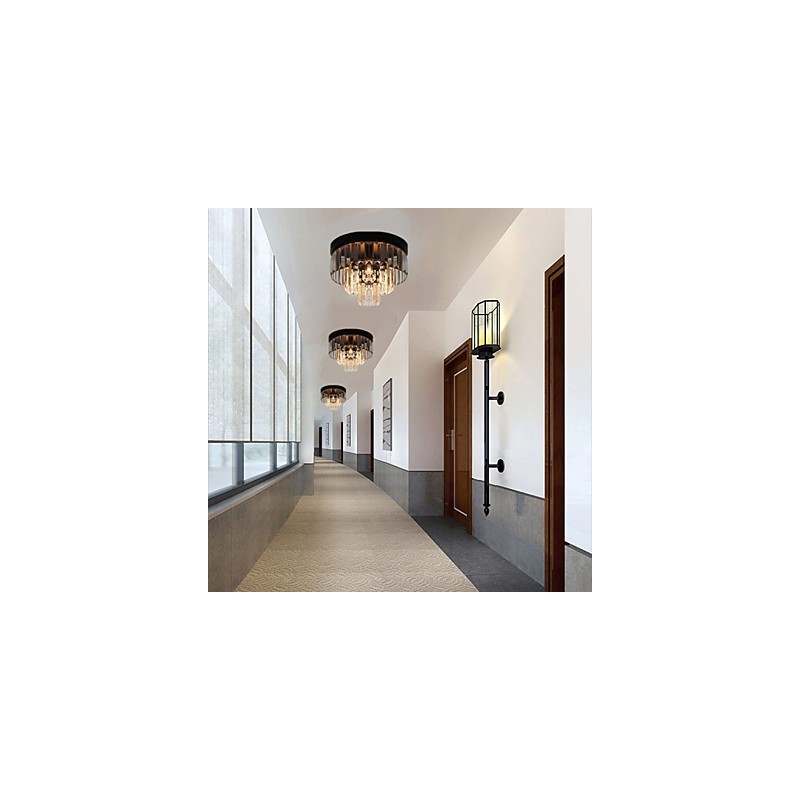 Moderni nykyaikainen Crystal Metal Flush Mount