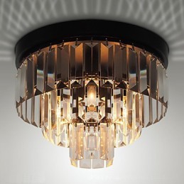 Moderni nykyaikainen Crystal Metal Flush Mount