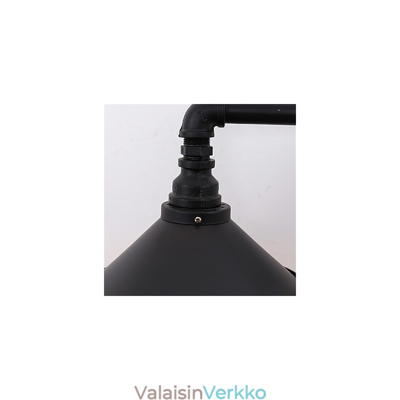 Vintage Industrial Pipe Seinävalot Musta Metallivarjostin Ravintola Kahvila Baari Sisustusvalaistus 2 vaalealla maalatulla viimeistelyllä