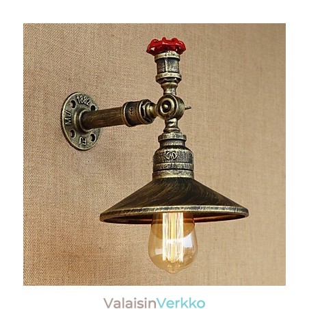 Retroravintola Edisonin teollisuusletkut, yksipäällinen koriste-seinävalaisin