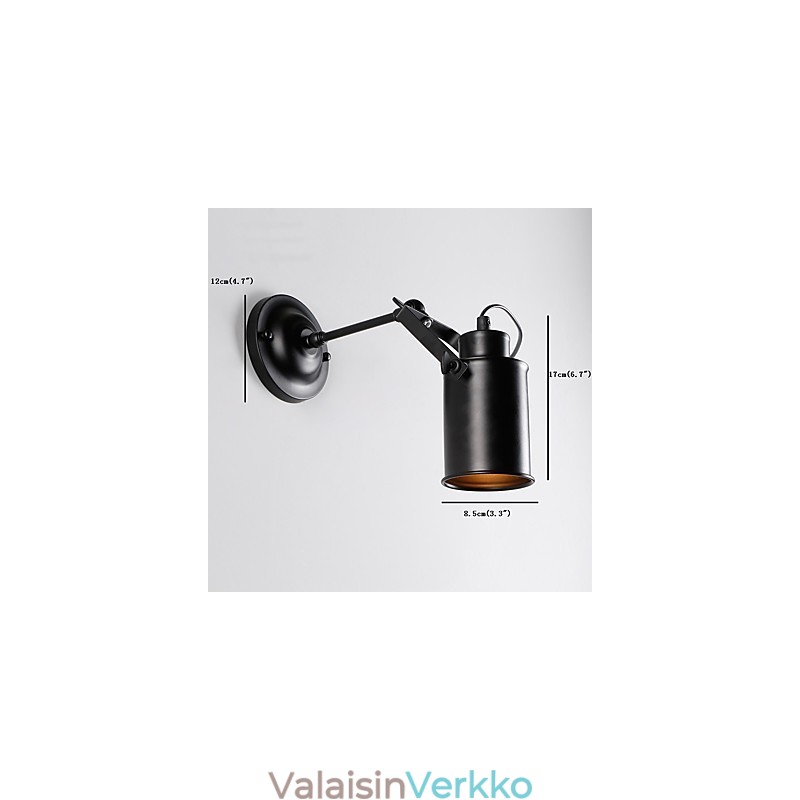 Vintage Black Metal Loft Seinävalaisin Olohuone Ruokailuhuone Eteinen Kahvila Baarit Baari Seinälamppu
