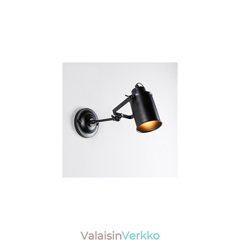 Vintage Black Metal Loft Seinävalaisin Olohuone Ruokailuhuone Eteinen Kahvila Baarit Baari Seinälamppu