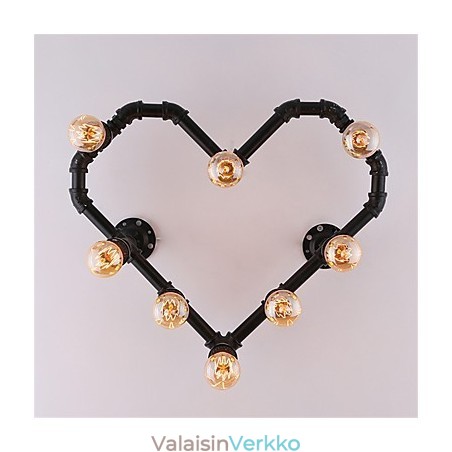 Vintage Water Pipe Loving Heart Creative Seinävalot Teollinen olohuone Ravintola Baari Kahvilan sisustus Seinälamput Vintage Water Pipe Loving Heart Creative Seinävalot Teollinen olohuone Ravintola Baari Kahvilan sisustus Seinälamput