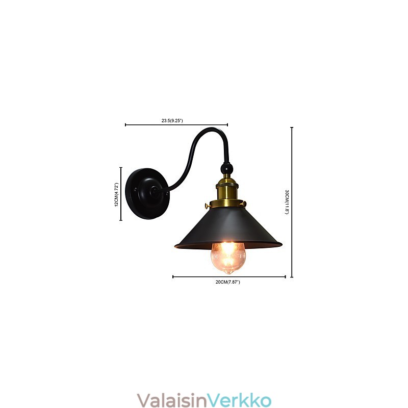 Seinävalaisin Seinälamput Seinärauta seinävalaisin Tyhmä musta valomiekkalamppu seinälle
