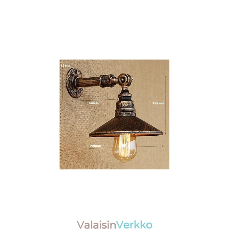Industrial Style Nordic Water Pipe Seinävalaisin Seinä Vaaleanruskea Vanha