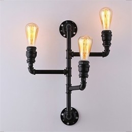 Vintage Industrial Pipe Seinävalot Mustat Creative Lights Ravintola Kahvila Baari Sisustusvalaistus 3 vaalealla maalatulla viimeistelyllä