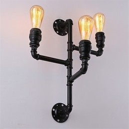 Vintage Industrial Pipe Seinävalot Mustat Creative Lights Ravintola Kahvila Baari Sisustusvalaistus 3 vaalealla maalatulla viimeistelyllä