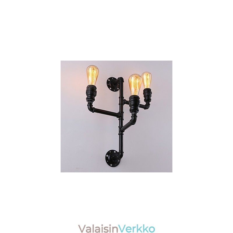 Vintage Industrial Pipe Seinävalot Mustat Creative Lights Ravintola Kahvila Baari Sisustusvalaistus 3 vaalealla maalatulla viimeistelyllä