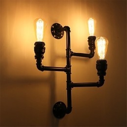 Vintage Industrial Pipe Seinävalot Mustat Creative Lights Ravintola Kahvila Baari Sisustusvalaistus 3 vaalealla maalatulla viimeistelyllä