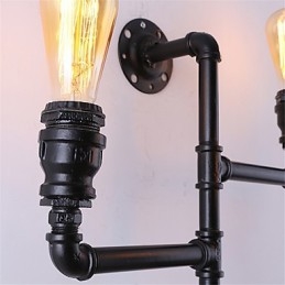 Vintage Industrial Pipe Seinävalot Mustat Creative Lights Ravintola Kahvila Baari Sisustusvalaistus 3 vaalealla maalatulla viimeistelyllä