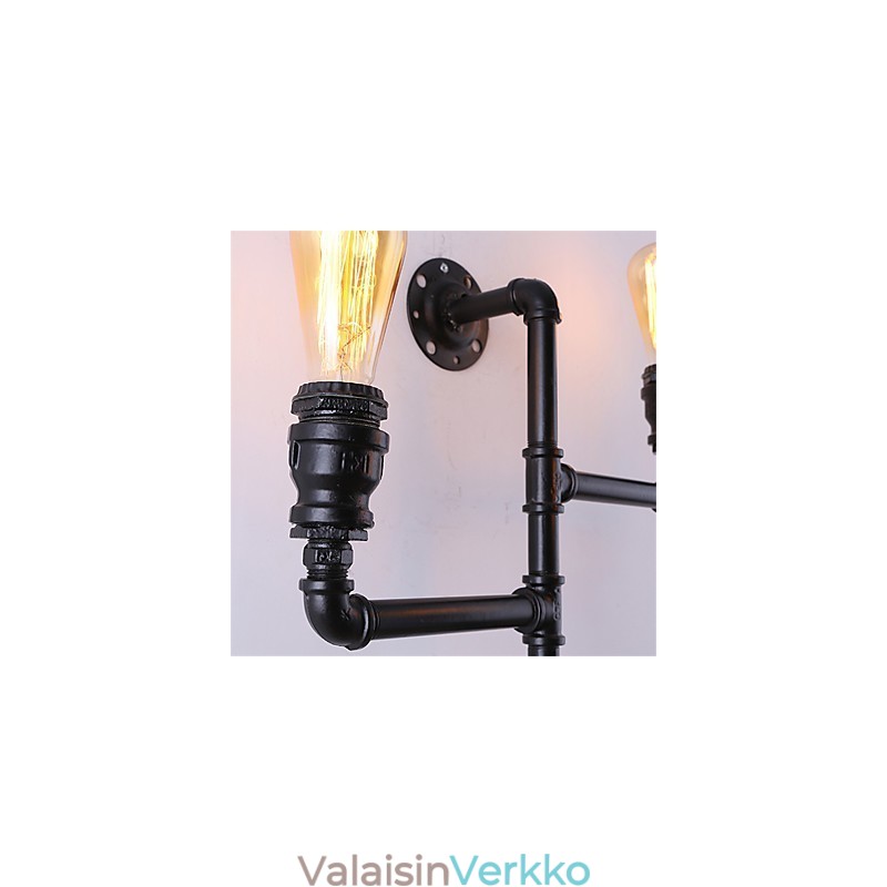 Vintage Industrial Pipe Seinävalot Mustat Creative Lights Ravintola Kahvila Baari Sisustusvalaistus 3 vaalealla maalatulla viimeistelyllä