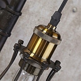 Retro Industrial Pipe Seinävalot Yksinkertainen Parvi Musta Lintuhäkki Metalli Olohuone Ruokailuhuone Keittiö Baari Kahvila Sisustusvalaistus