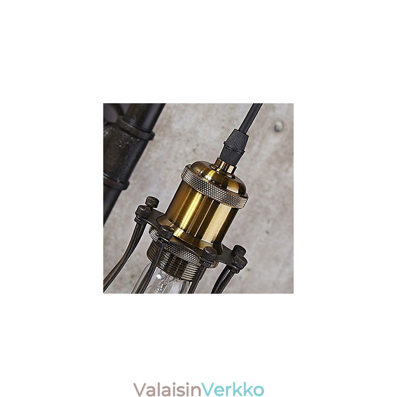 Retro Industrial Pipe Seinävalot Yksinkertainen Parvi Musta Lintuhäkki Metalli Olohuone Ruokailuhuone Keittiö Baari Kahvila Sisustusvalaistus