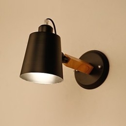 Vintage Puu Art Deco Metalli Maalaismainen seinävalaisin Olohuone Ruokailuhuone Eteinen Seinävalaisin Musta Valkoinen Valinnainen