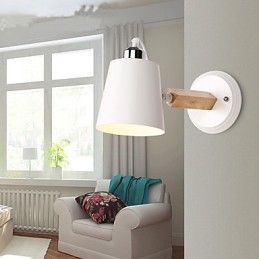 Vintage Puu Art Deco Metalli Maalaismainen seinävalaisin Olohuone Ruokailuhuone Eteinen Seinävalaisin Musta Valkoinen Valinnainen
