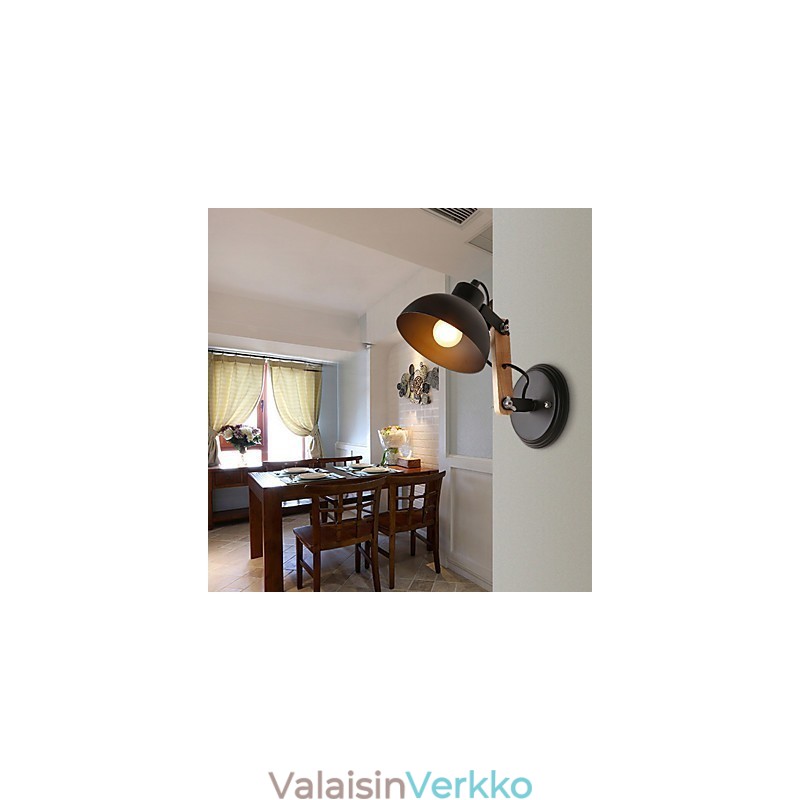 Vintage Puu Art Deco Metalli Maalaismainen seinävalaisin Olohuone Ruokailuhuone Eteinen Seinävalaisin Musta Valkoinen Valinnainen