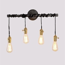 Vintage Industrial Pipe seinävalot kytkimellä Creative Lights Ravintola Kahvila Baari Koristevalaistus 4 vaalealla maalatulla viimeistelyllä