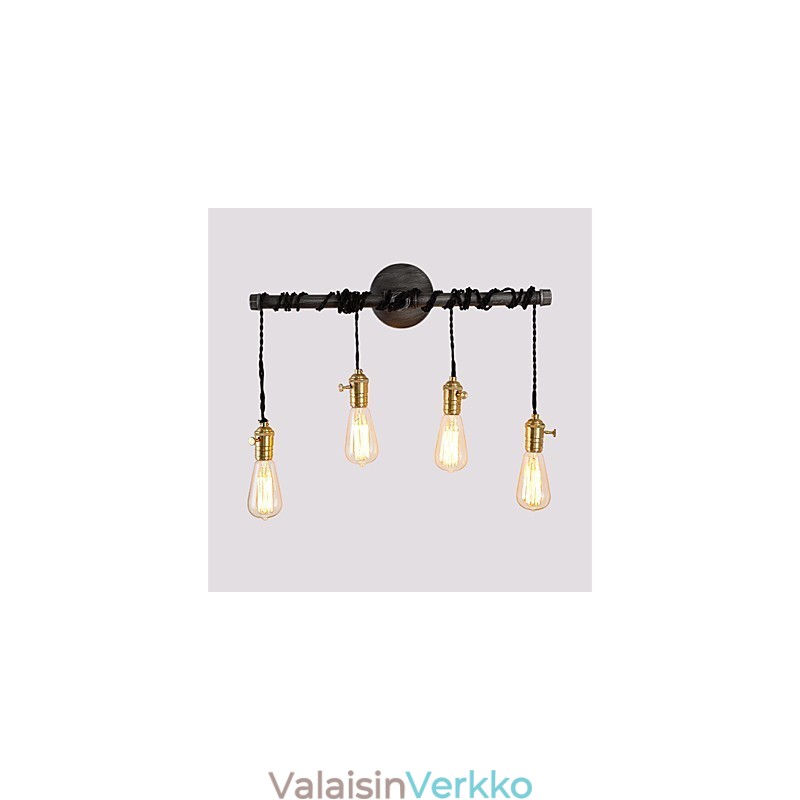 Vintage Industrial Pipe seinävalot kytkimellä Creative Lights Ravintola Kahvila Baari Koristevalaistus 4 vaalealla maalatulla viimeistelyllä