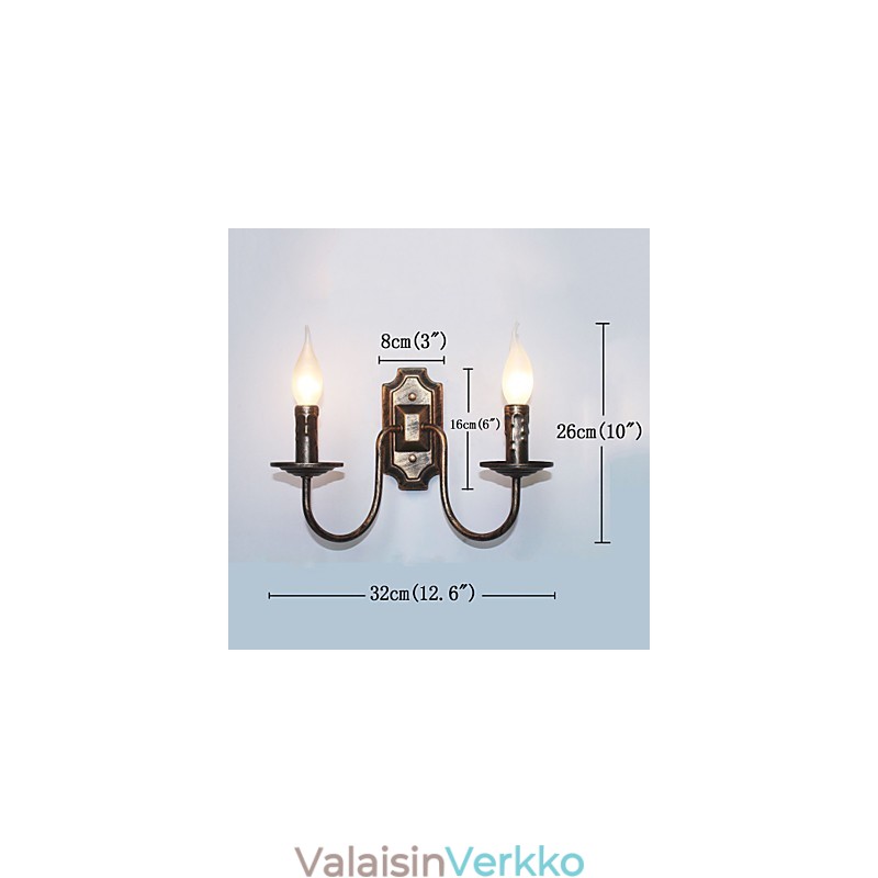 Retro yksinkertainen seinävalaisin käytävä käytävä kaksinkertainen otsalamppu Makuuhuone Olohuone Seinävalaisin Valaistus