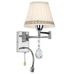 Moderni nykyaikainen maalaismainen Lodge Moderni nykyaikainen maalaiskromiominaisuus Crystal Swing Arm -seinävalaisimelle