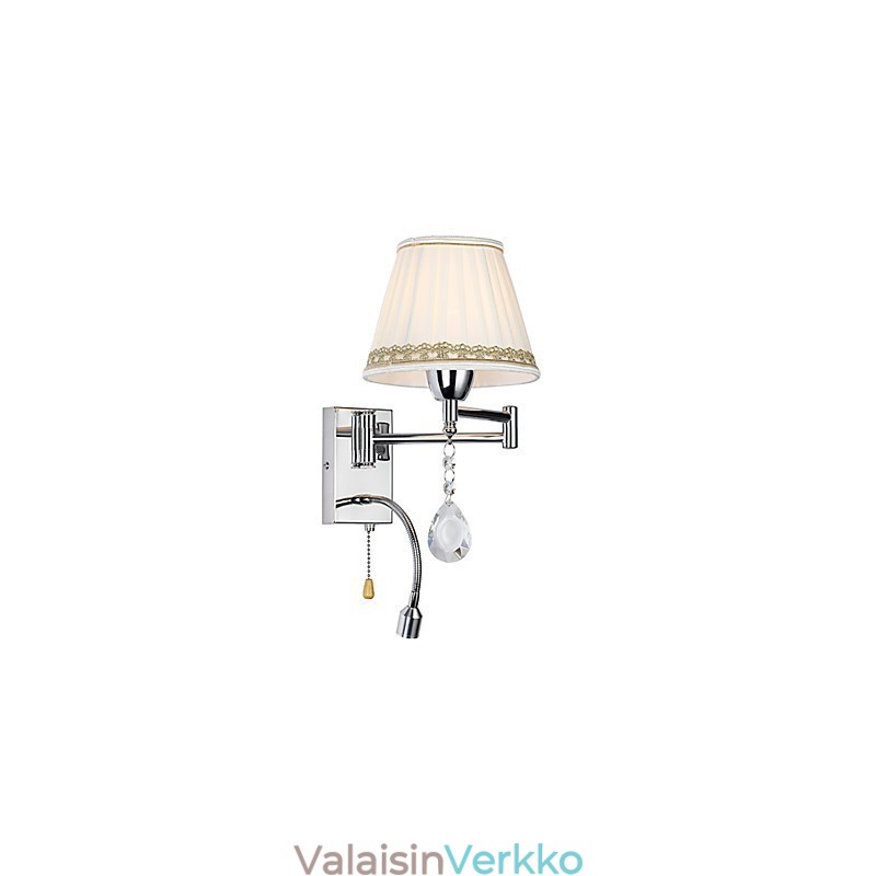 Moderni nykyaikainen maalaismainen Lodge Moderni nykyaikainen maalaiskromiominaisuus Crystal Swing Arm -seinävalaisimelle