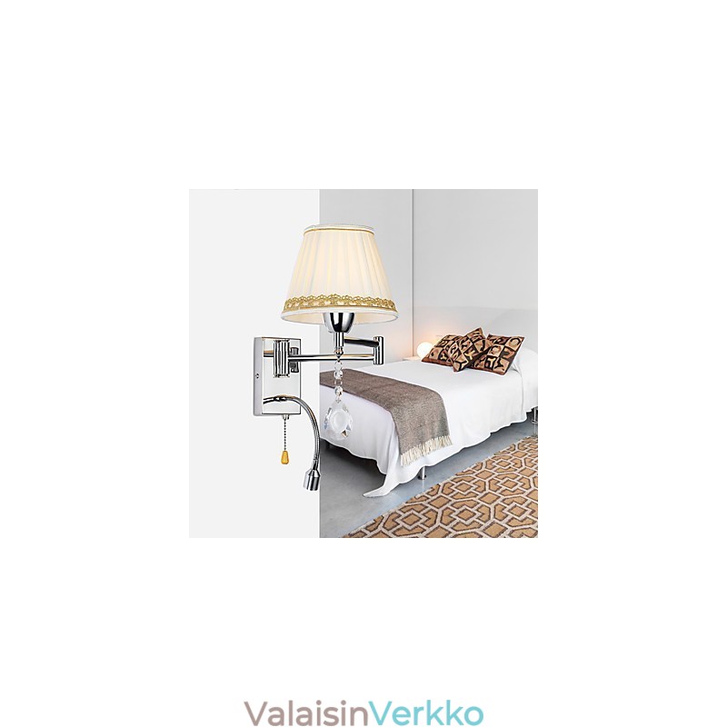 Moderni nykyaikainen maalaismainen Lodge Moderni nykyaikainen maalaiskromiominaisuus Crystal Swing Arm -seinävalaisimelle