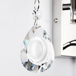 Moderni nykyaikainen maalaismainen Lodge Moderni nykyaikainen maalaiskromiominaisuus Crystal Swing Arm -seinävalaisimelle
