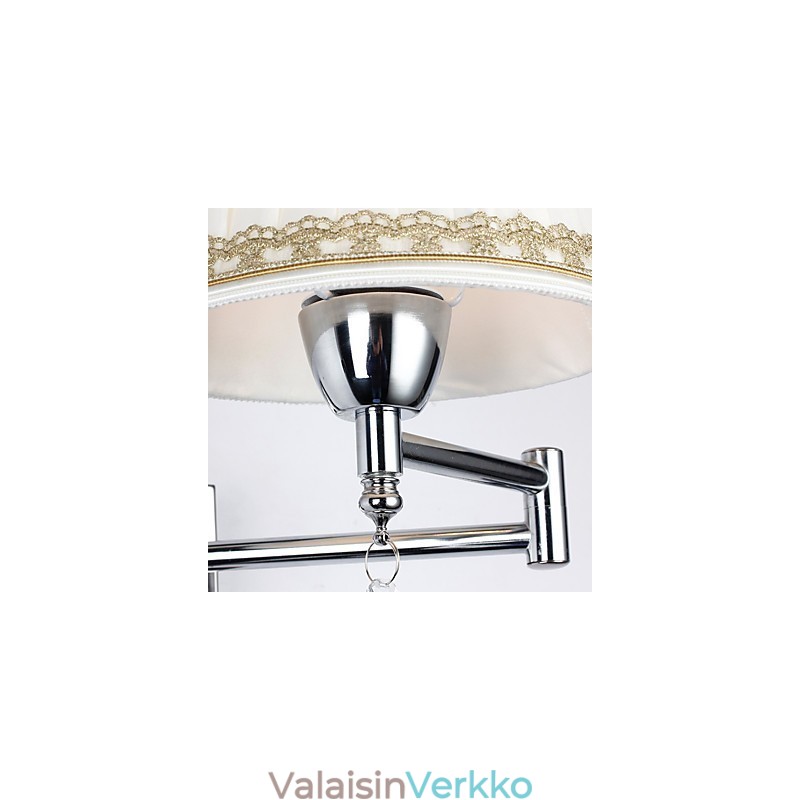 Moderni nykyaikainen maalaismainen Lodge Moderni nykyaikainen maalaiskromiominaisuus Crystal Swing Arm -seinävalaisimelle
