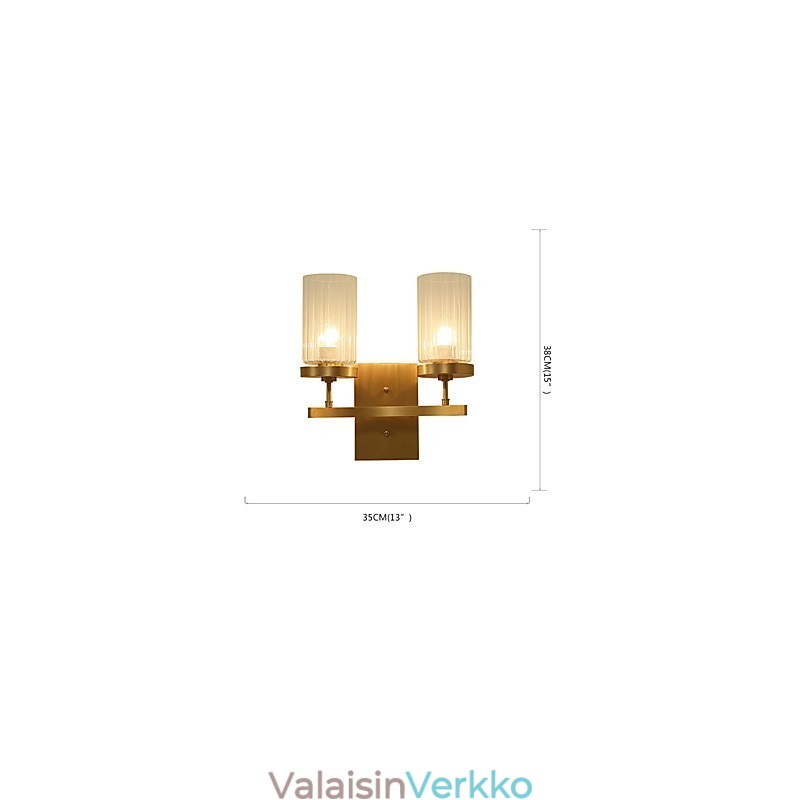 Perinteinen Classic Country Brass -ominaisuus mini-tyyliselle seinävalaisimille