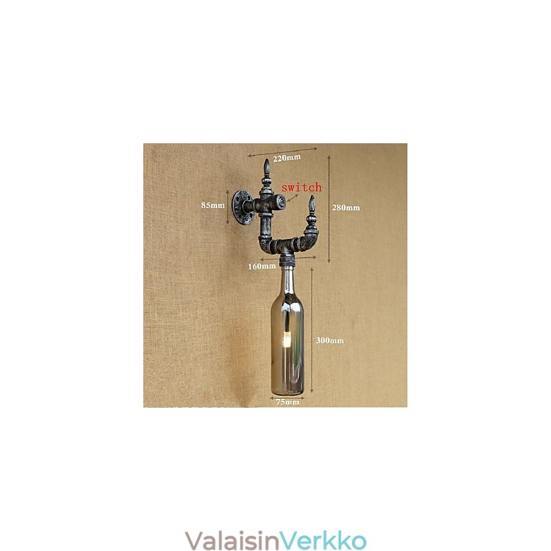 Retro Nostalgia Switch Kahvila Baari Ravintola Käytävä Vesiputki Pullo Seinälamppu
