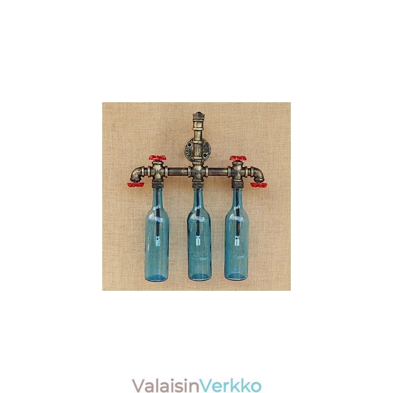 Retro Industrial tuulikytkin Vesipullon seinävalaisin Seinävalaisin Vaaleansininen