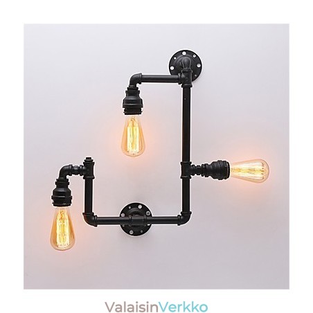 3 Heads Vintage Industrial Pipe Seinävalot Musta Creative Lights Ravintola Kahvila Baari Sisustusvalaistus 3 Heads Vintage Industrial Pipe Seinävalot Musta Creative Lights Ravintola Kahvila Baari Sisustusvalaistus