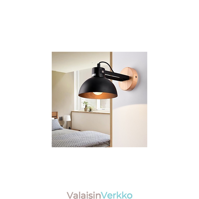 Vintage Puu Art Deco Metalli Maalaismainen seinävalaisin Olohuone Ruokailuhuone Eteinen Seinävalaisin Musta Valkoinen Valinnainen