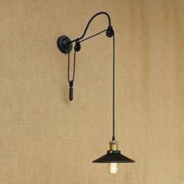 Nostava ruokasalin seinävalaisin säädettävällä kierrepituudella Retro Creative Character -makuuhuoneen seinävalaisin rauta