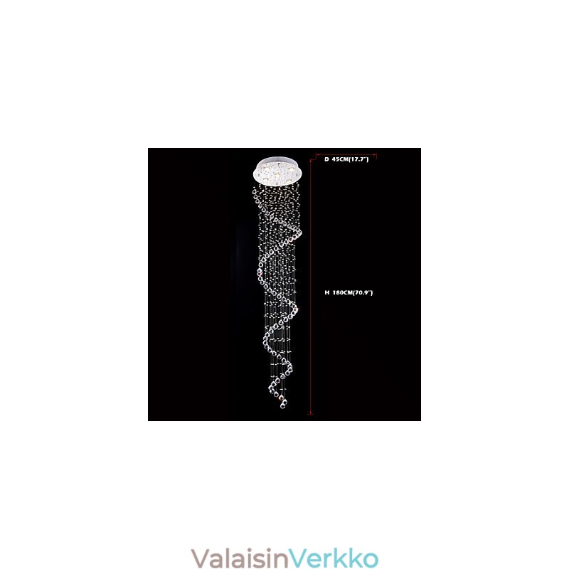Kristalliriippuvainen kattokruunu valaistus 5 valoa hopea katos kirkas K9 Crystal Helix kattolamput