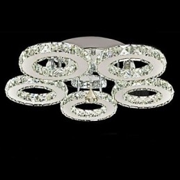 Crystal Flush Mount 5 Lights Moderni läpinäkyvä galvanointi ruostumatonta terästä