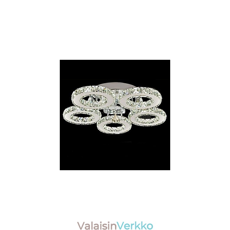 Crystal Flush Mount 5 Lights Moderni läpinäkyvä galvanointi ruostumatonta terästä