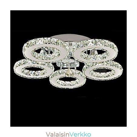 Crystal Flush Mount 5 Lights Moderni läpinäkyvä galvanointi ruostumatonta terästä Crystal Flush Mount 5 Lights Moderni läpinäkyvä galvanointi ruostumatonta terästä