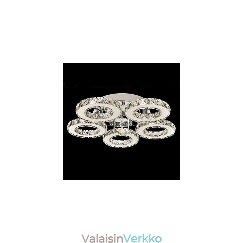 Crystal Flush Mount 5 Lights Moderni läpinäkyvä galvanointi ruostumatonta terästä