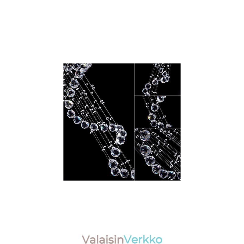 Kristalliriippuvainen kattokruunu valaistus 5 valoa hopea katos kirkas K9 Crystal Helix kattolamput