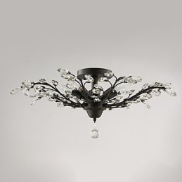 Vintage Crystal Flush Mount metallimaalaus musta tai kulta