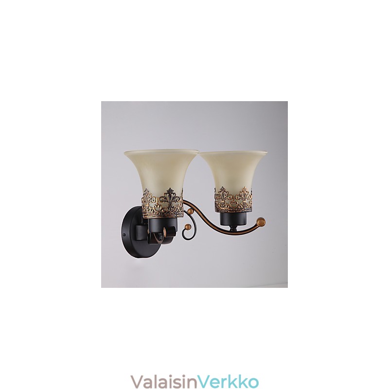 Double Head Amercian Countryside Vintage Metal lasiseinävalaisin ruokalaan Olohuoneen eteiseen Koristele seinävalaisin