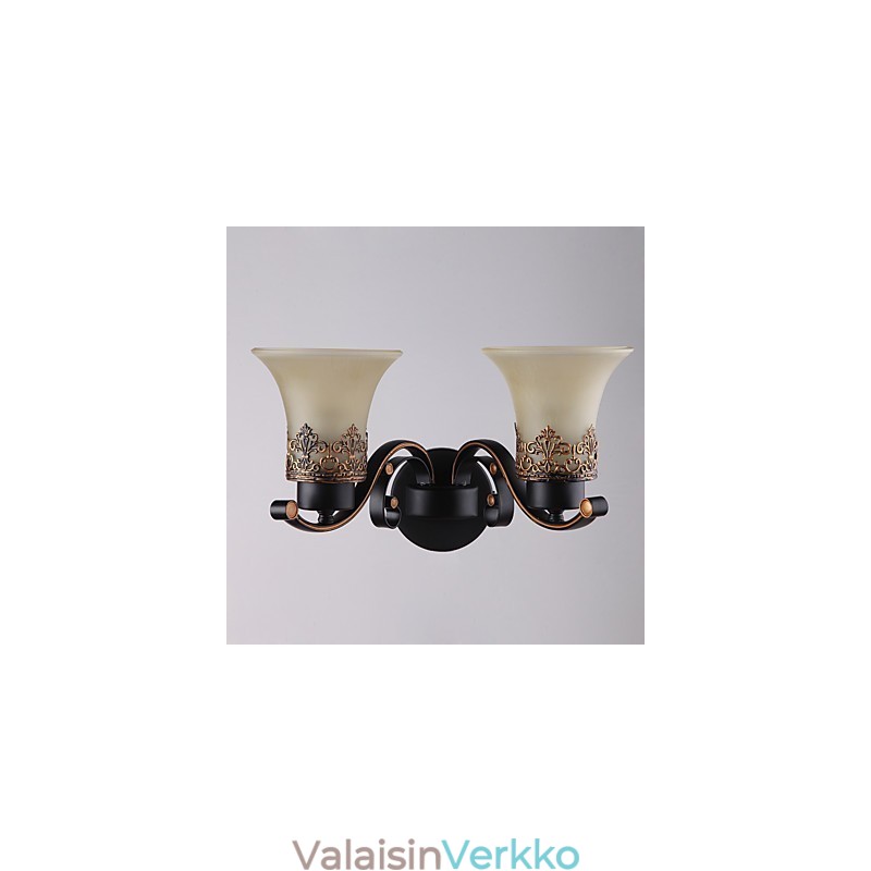 Double Head Amercian Countryside Vintage Metal lasiseinävalaisin ruokalaan Olohuoneen eteiseen Koristele seinävalaisin