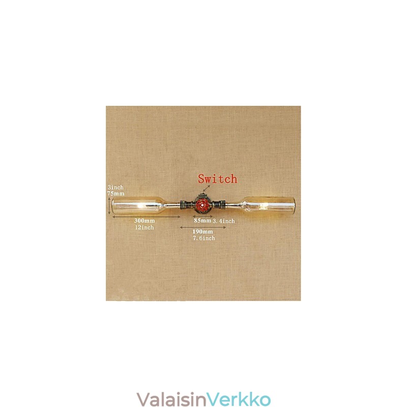 Retro American Village Creative Industry Wind Designer Vesipullon seinävalaisin Seinävalo Amber
