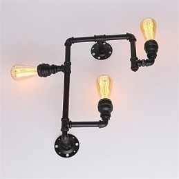 Vintage Industrial Pipe Seinävalot Mustat Creative Lights Ravintola Kahvila Baari Sisustusvalaistus 3 vaalealla maalatulla viimeistelyllä