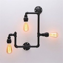Vintage Industrial Pipe Seinävalot Mustat Creative Lights Ravintola Kahvila Baari Sisustusvalaistus 3 vaalealla maalatulla viimeistelyllä