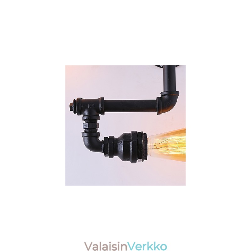 Vintage Industrial Pipe Seinävalot Mustat Creative Lights Ravintola Kahvila Baari Sisustusvalaistus 3 vaalealla maalatulla viimeistelyllä